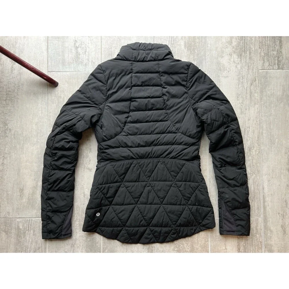 LULULEMON Fluffed Up Jacket Black Goose Down Full Zip Water Wind Resistant 6